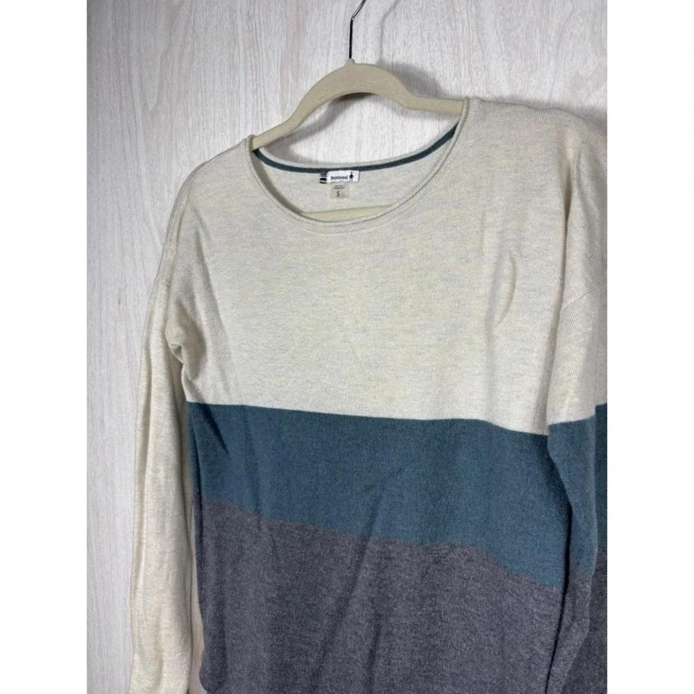 Smartwool Merino Wool Sweater Colorblock Crewneck Cozy Outdoor Knit Women's S